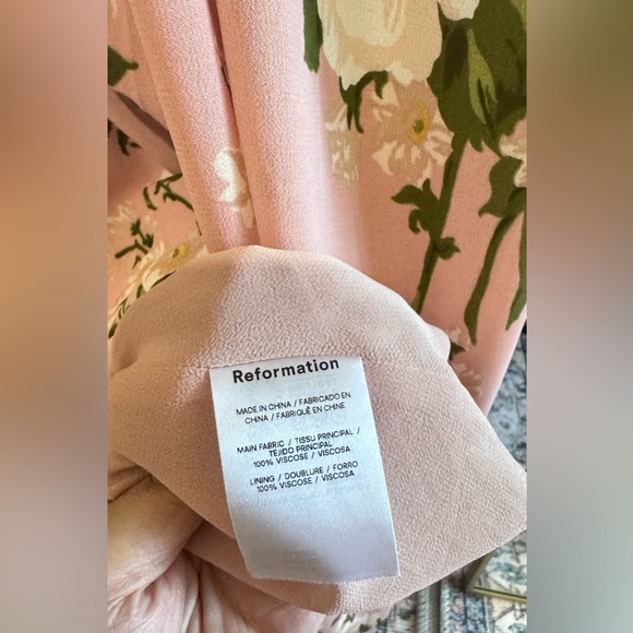 Reformation Nadira Dress in rose pink floral,, brand new, never worn. - Picture 10 of 10